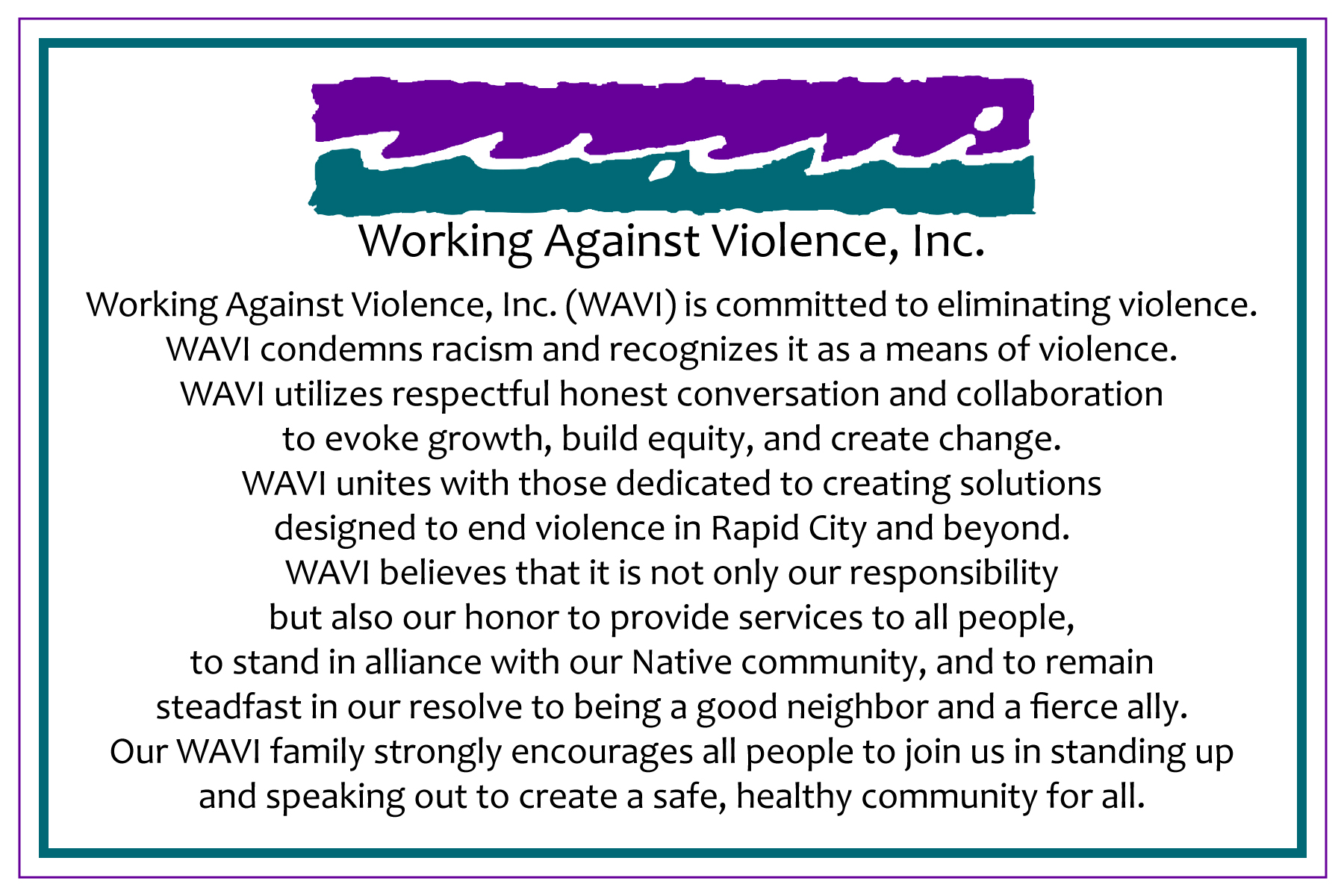 WAVI Anti racism statement